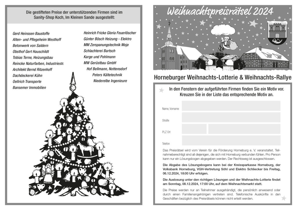 Weihnachtspreisrätsel 2024